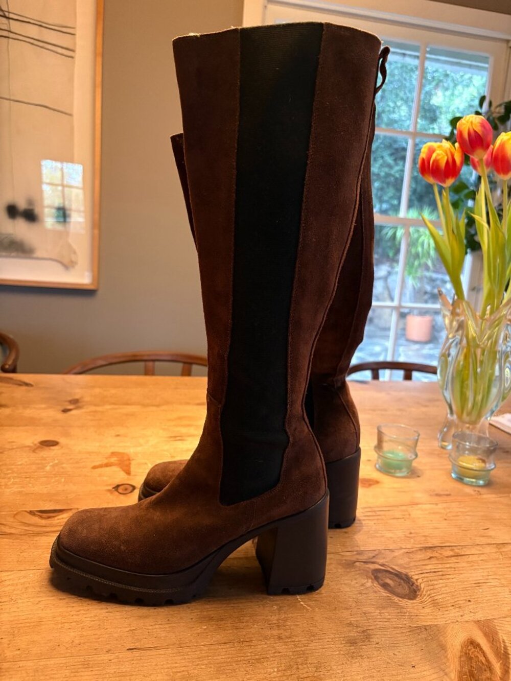 brown suede boots